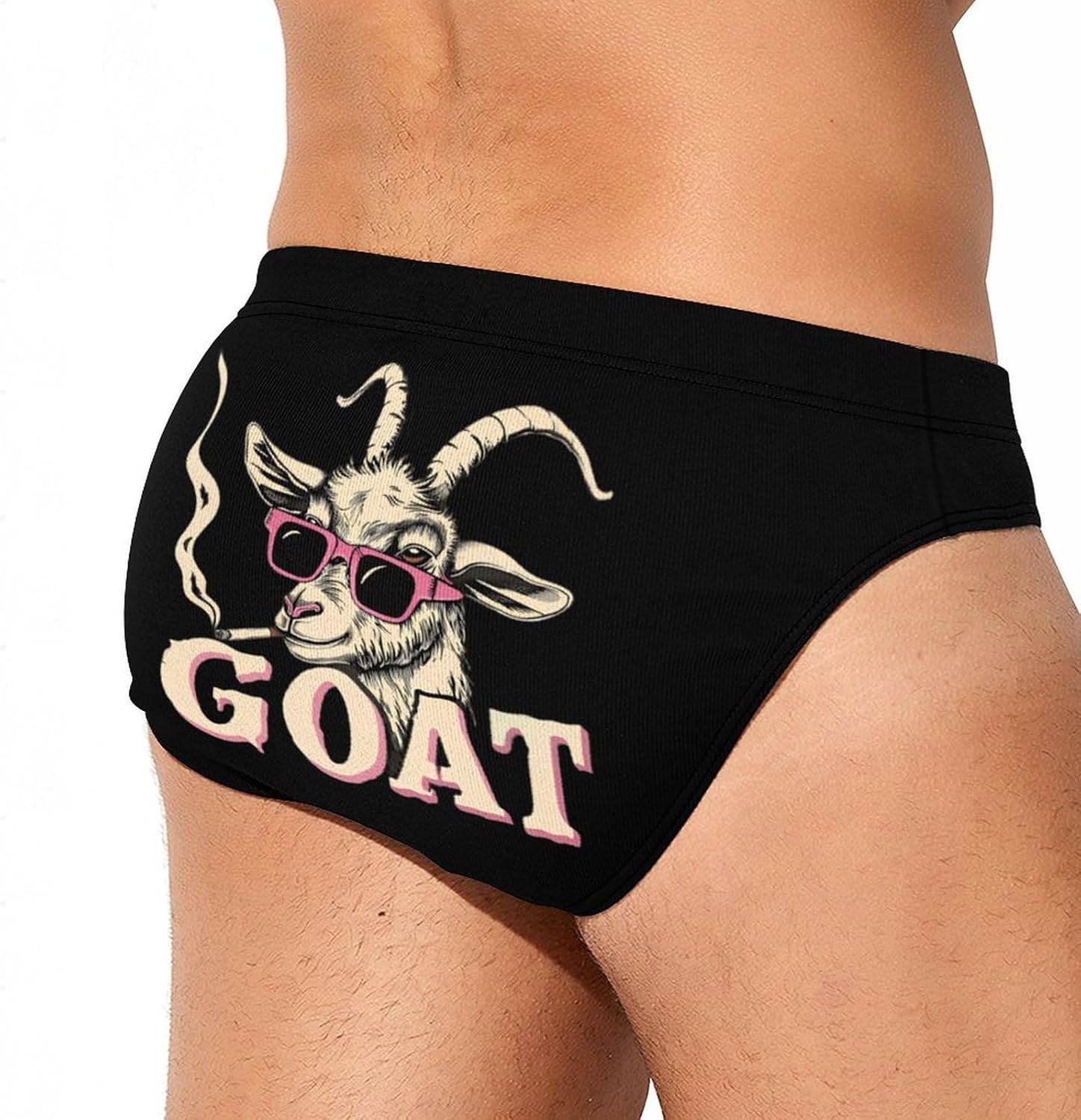 Rock Goat Cool Glasses Mens Swim Briefs Print Bikini Swimwear Sport Swimsuit Surf Shorts Trunks