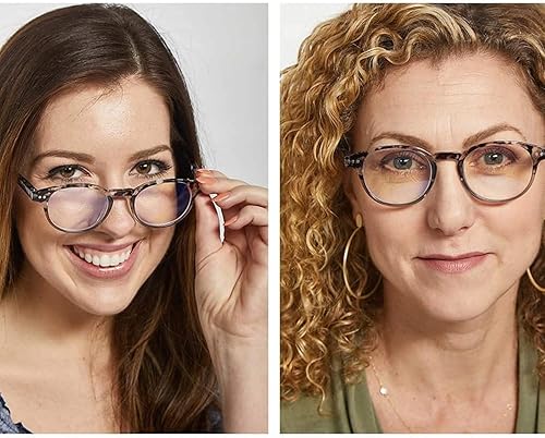 Miniatura 7 de Readerest Gafas de lectura redondas con bloqueo de luz azul (transparentenegro, aumento de 3.50), gafas de computadora, a la moda para hombres y