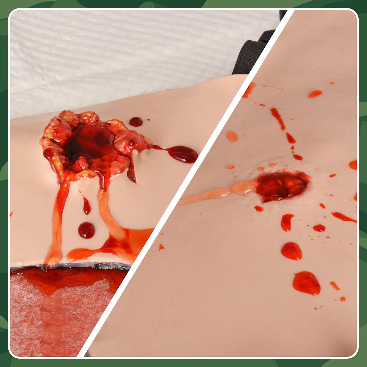 Chest Bullet Penetration Wound Model Training Kit, Wearable Wound Packing Trainer, Stop The Bleed Training Kit, Suitable for First Aid Training, Medical Training - Handbag