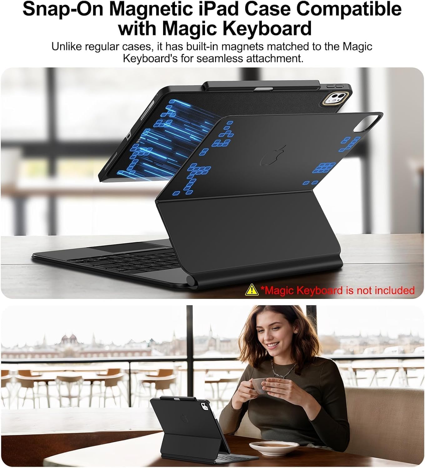 Magic Keyboard Compatible Case for iPad Pro 11 inch M5 with Pencil Holder image 3