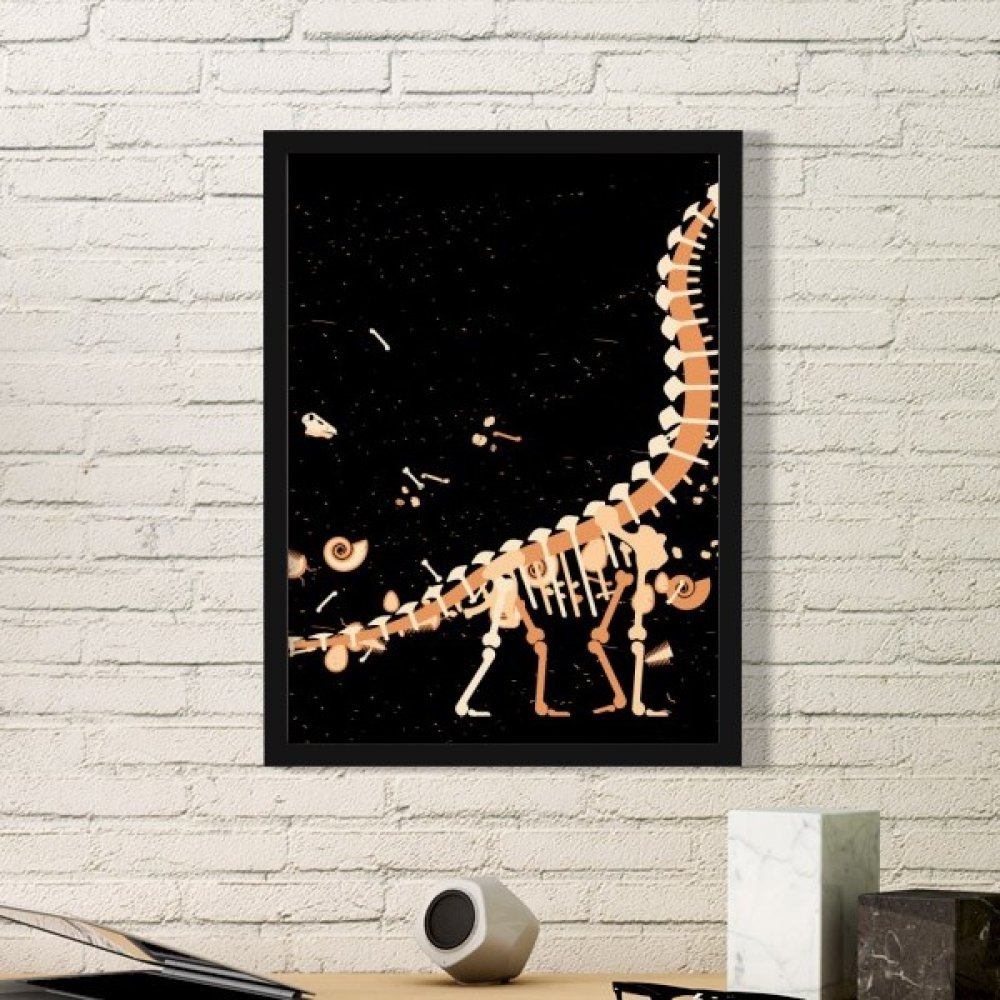Art peintures estampes os de dinosaure énormes DIYthinker avec cadre noir medium