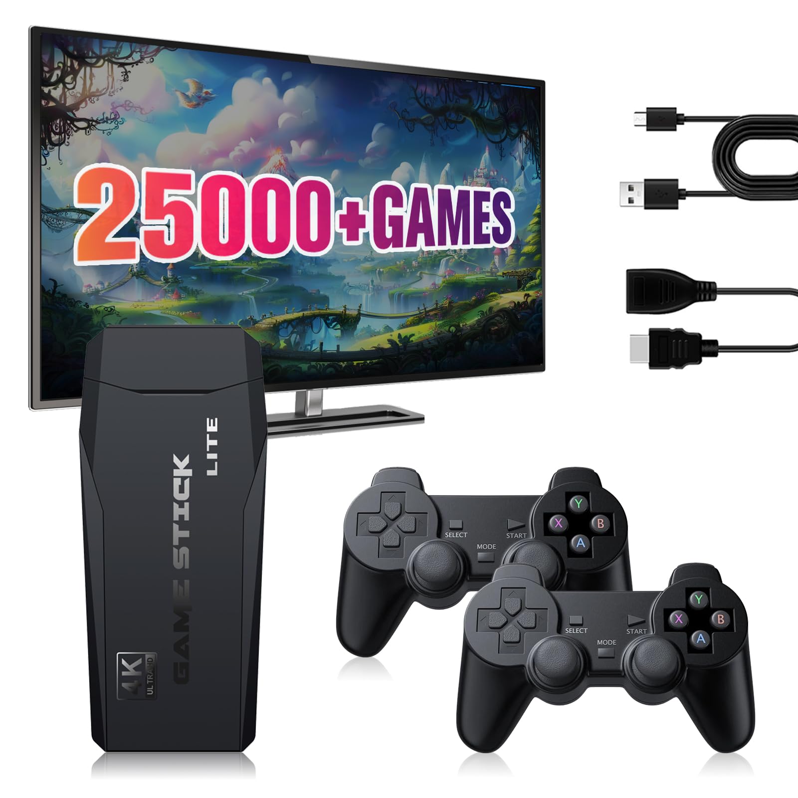 Console de jeu, rétro, avec 21 000 jeux, Plug & Play, clé de liaison rétro, pour TV, HDMI, avec 2 manettes de jeu, cadeau de jeu, pour garçons et adultes ( édition spéciale