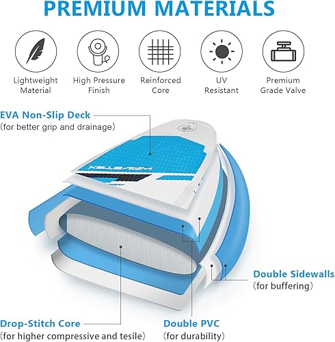 Miniatura 3 de Inflatable Paddle Board, Stand Up Paddleboard with SUP Camera Seat, Wide Stance, Blow Up Paddle Board, ISUP Backpack, Pump, 3 Fins, 17.4lbs