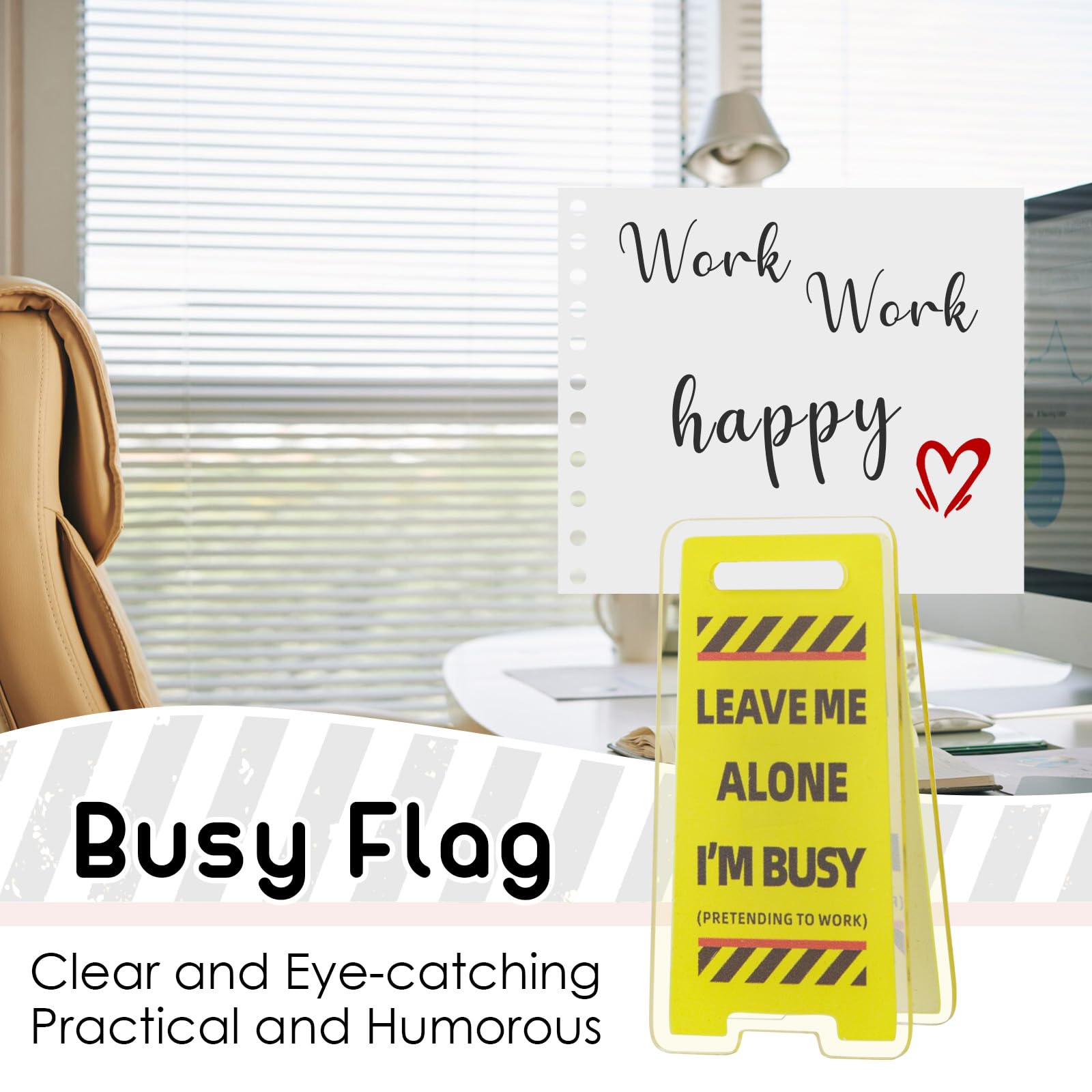 Funny Sticky Note Holder - 6 Pack Note Holder Clips, Overstimulated Desk Sign for Office, Hilarious Desk Signs for Coworkers, Perfect Funny Office Gifts (Yellow)