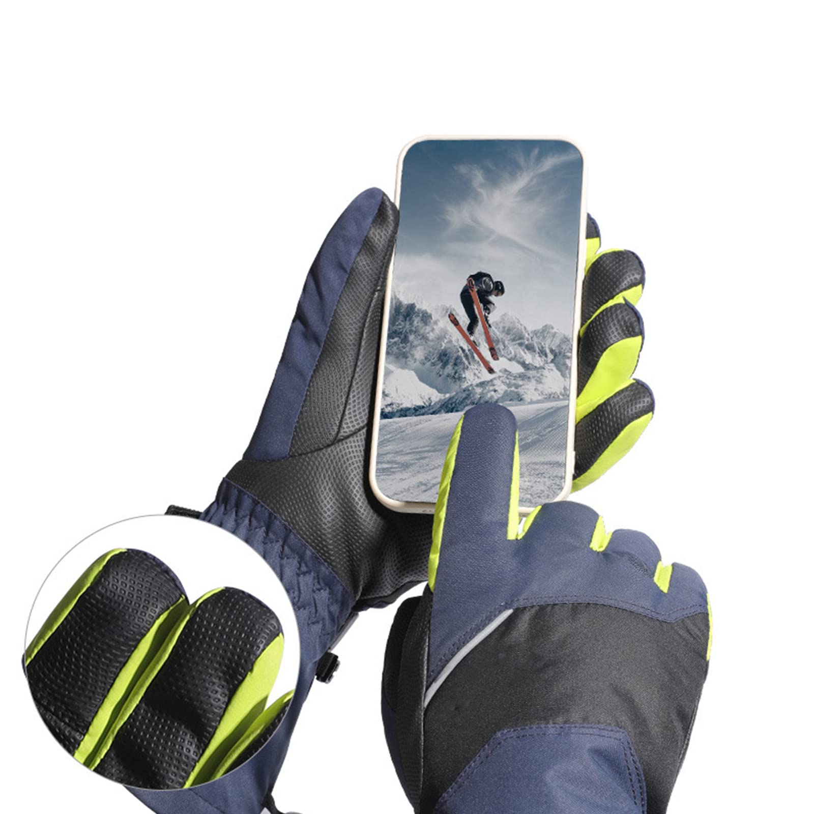Gants de Ski d'hiver Écran Tactile Ski Snowboard Gants Hommes Femmes Imperméable Polaire Chaud Extérieur Coupe-Vent Neige Mitaines