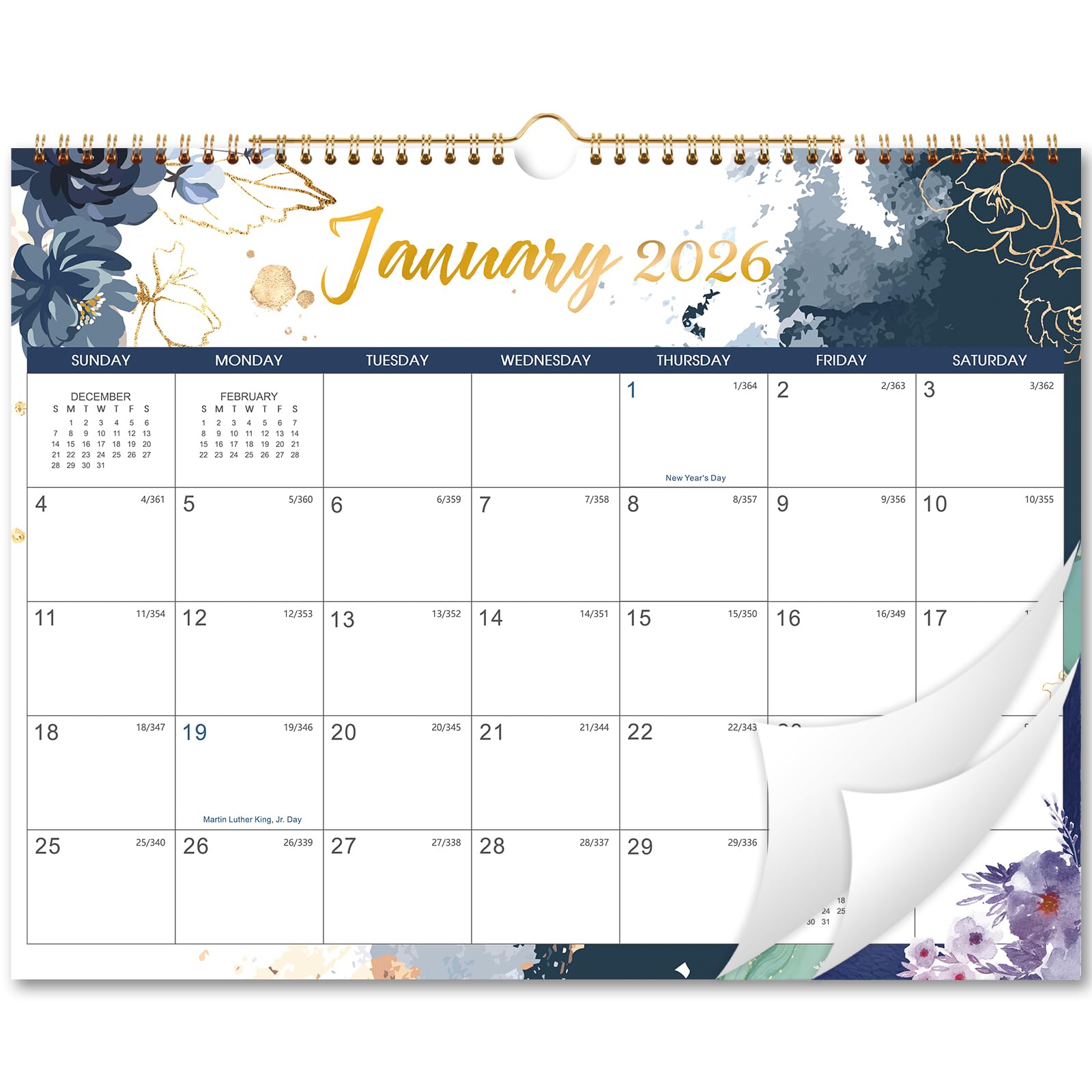 Organizador Anual Calendario Pared 2025 Tamaño A2 - Enero A Diciembre, Stickers Incluidos, Lunas Calendario Anual A2