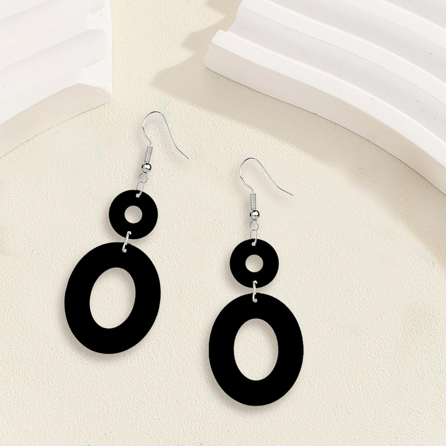 80s 90s Neon Earrings for Women Vintage Colorful Minimalist Multicolor Geometric Earrings Retro Oval Square Neon Earring for 80's Outfit Glow Party Accessories - Image 5