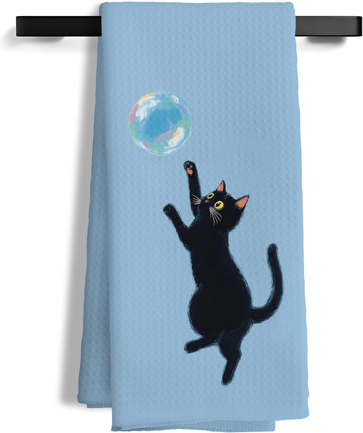 Blue Tuxedo Cat Dragonfly Gifts Kitchen Towels for Women Men Animal Lovers,Black and White Tuxedo Cat Kitty Kitten Animal Print Decorative Hand Towels for Bathroom,16x24 Inch