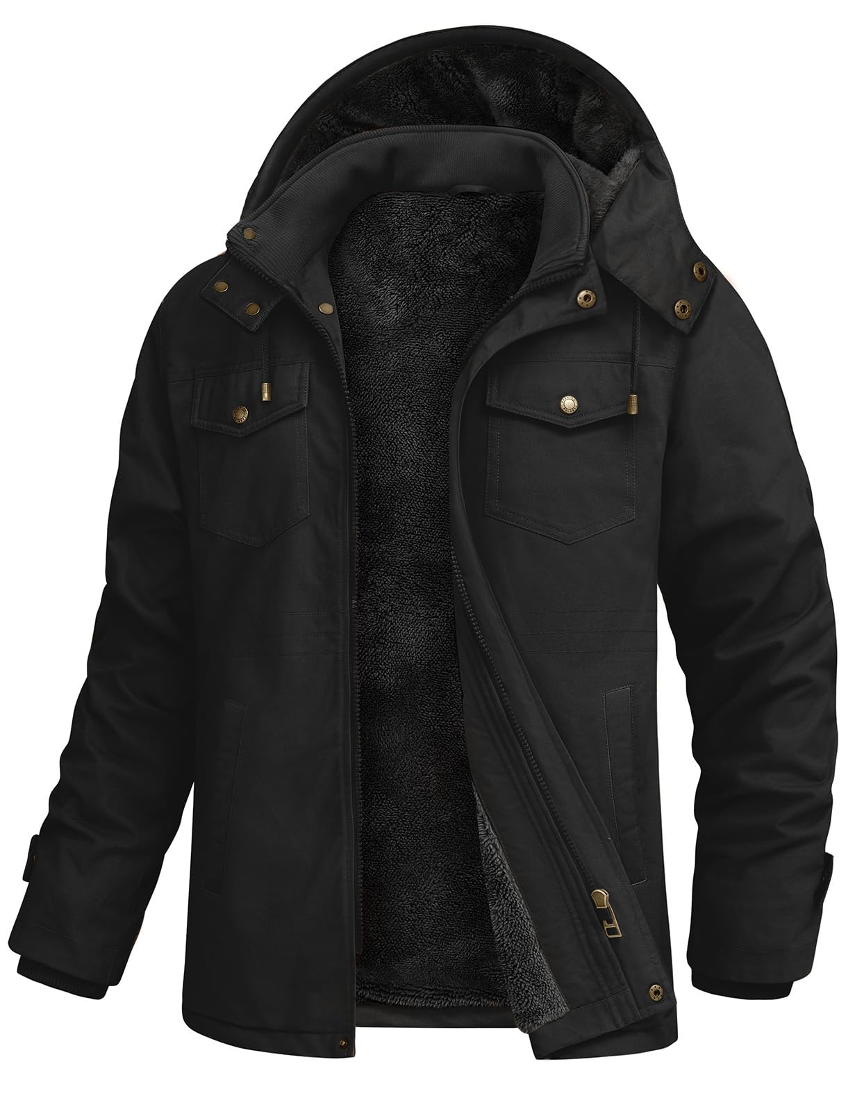 Lonya Winterjacke Herren Warm Fleece Militär Gefüttert Jacke Feldjacke