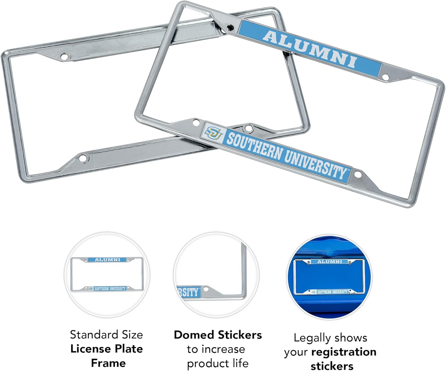 Desert Cactus Southern University Car Accessories Metal License Plate Frame for Front or Rear of Car (Alumni 2 Pack)