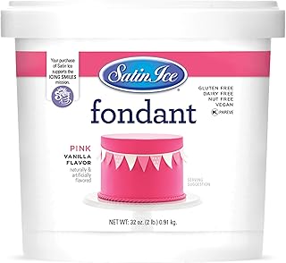 Satin Ice Fondant for Cake Decorating, Pink (2 Pound)