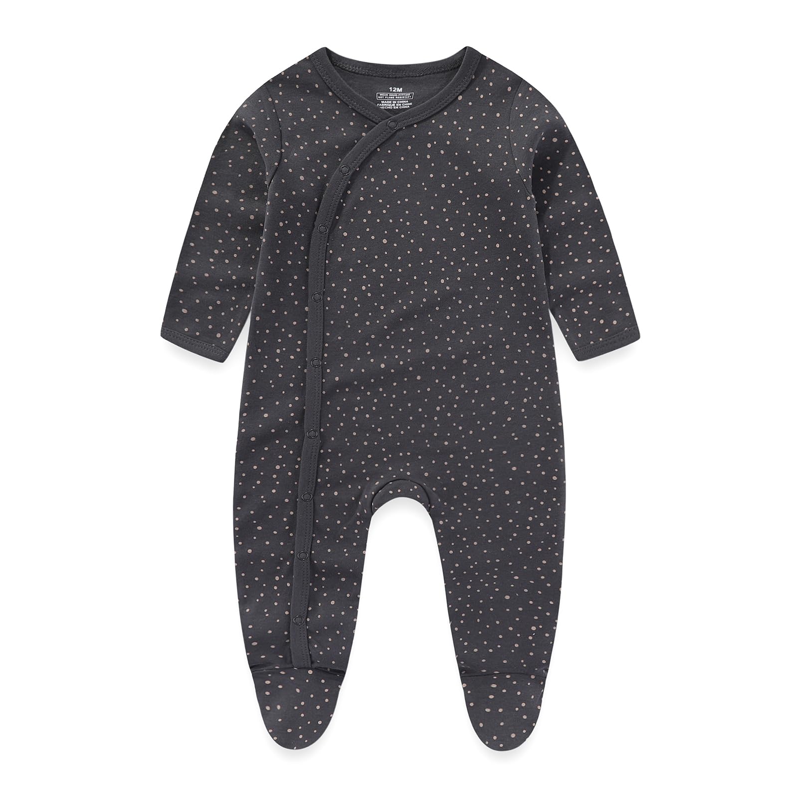 Pijama para bebé recién nacido, de manga larga, con botón a presión, pijamas con pie, niños y niñas, de algodón, paquete de 3