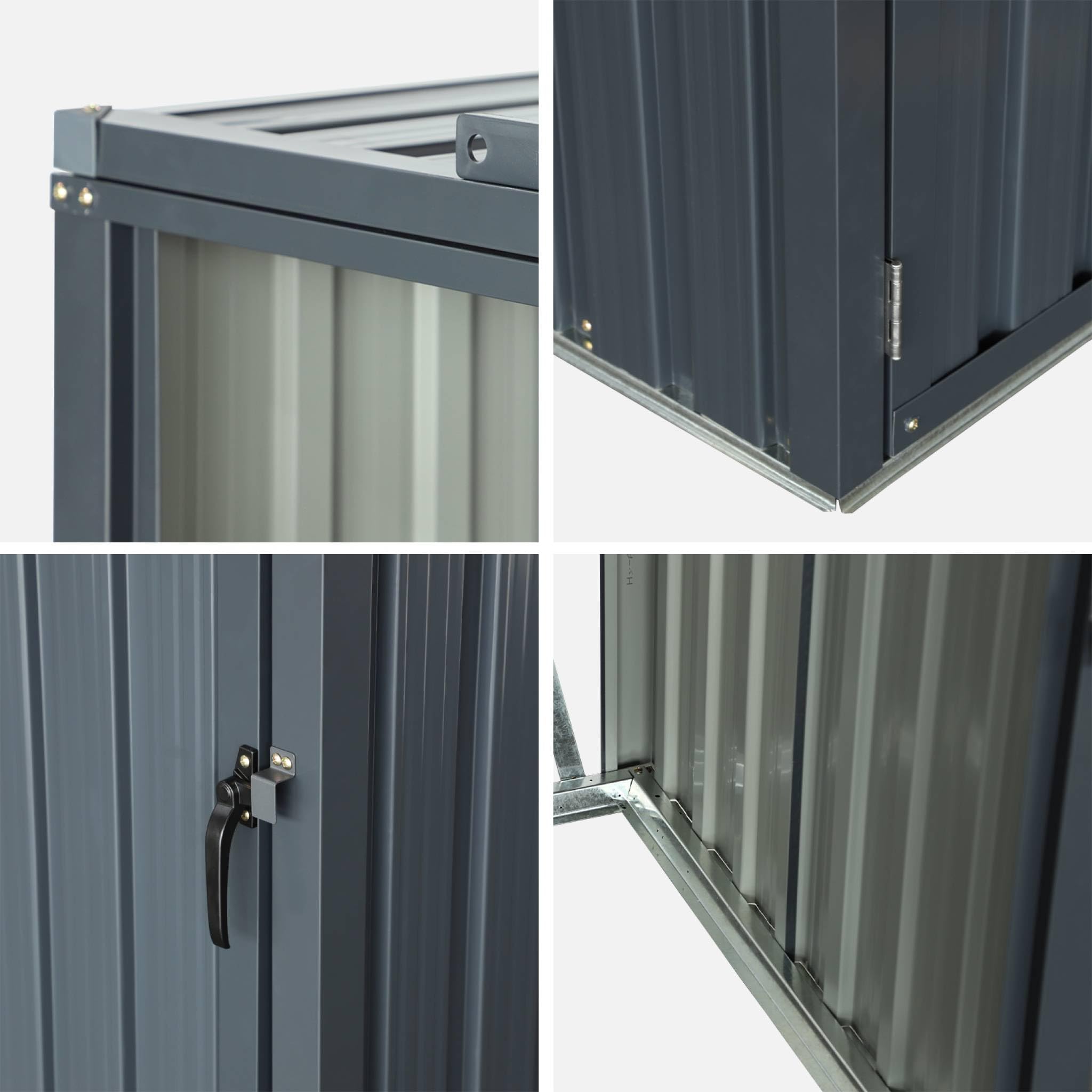sweeek - Cache Poubelle Gris en Acier galvanisé. 1 Place L 73 x P 82 x H 124 cm