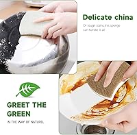 Vista 3 de Paquete de 10 esponjas naturales biodegradables para cocina, esponja compostable de celulosa y nuez de coco, esponjas ecológicas de secado rápido
