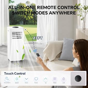 Portable Air Conditioners, 16000 BTU 5-in-1 Air Conditioner Portable with Smart WiFi & Remote, Cools Up to 850 Sq.Ft, Portable AC Unit with Cool, Fan, Dehumidifier, Sleep, 24H Timer, Installation Kit