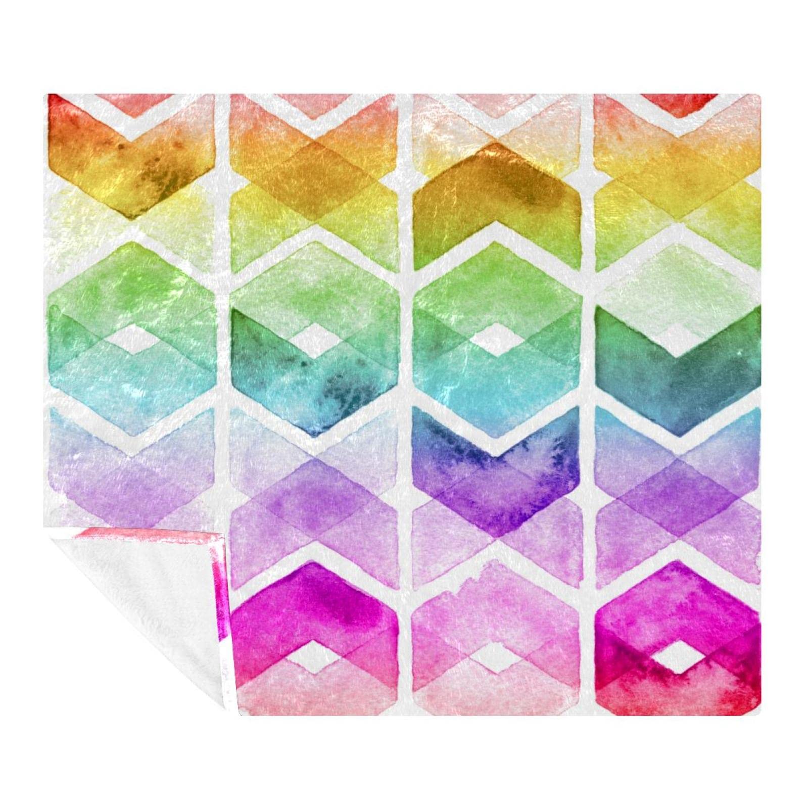 Couverture arc-en-ciel douce en microfibre de polyester