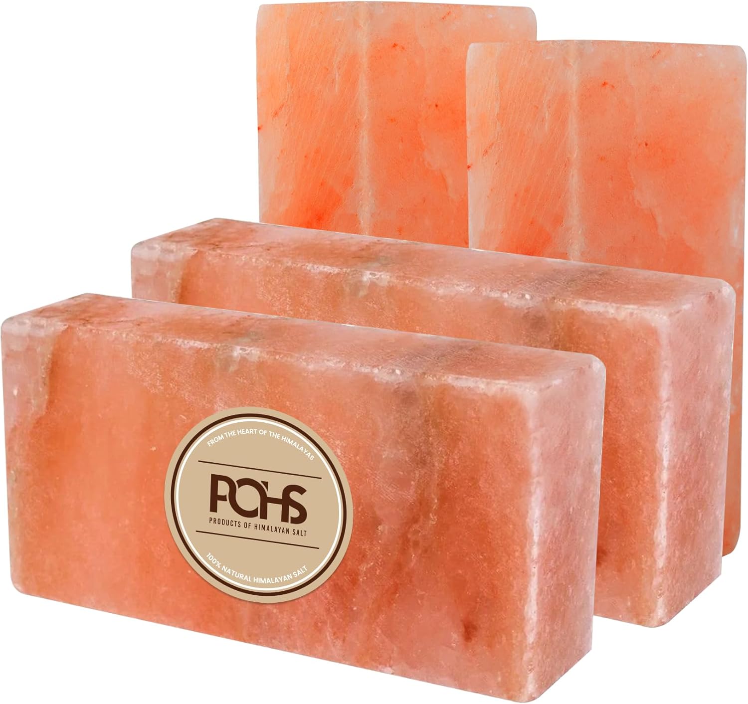 POHS Animal Pink Salt Lick, 8x4x2 100% Natural Salt Chunk, Pack of 4, 22 lbs