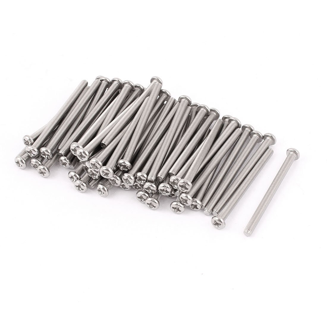 sourcing map 20 Stück Schlitz Rundkopf Holzschrauben M3,5 x 30mm