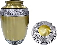 Vista 5 de Urna de cremación funeraria tallada a mano para cenizas humanas, urna de peltre grabada para adultos, conmemorativa funeraria con elegante acabado