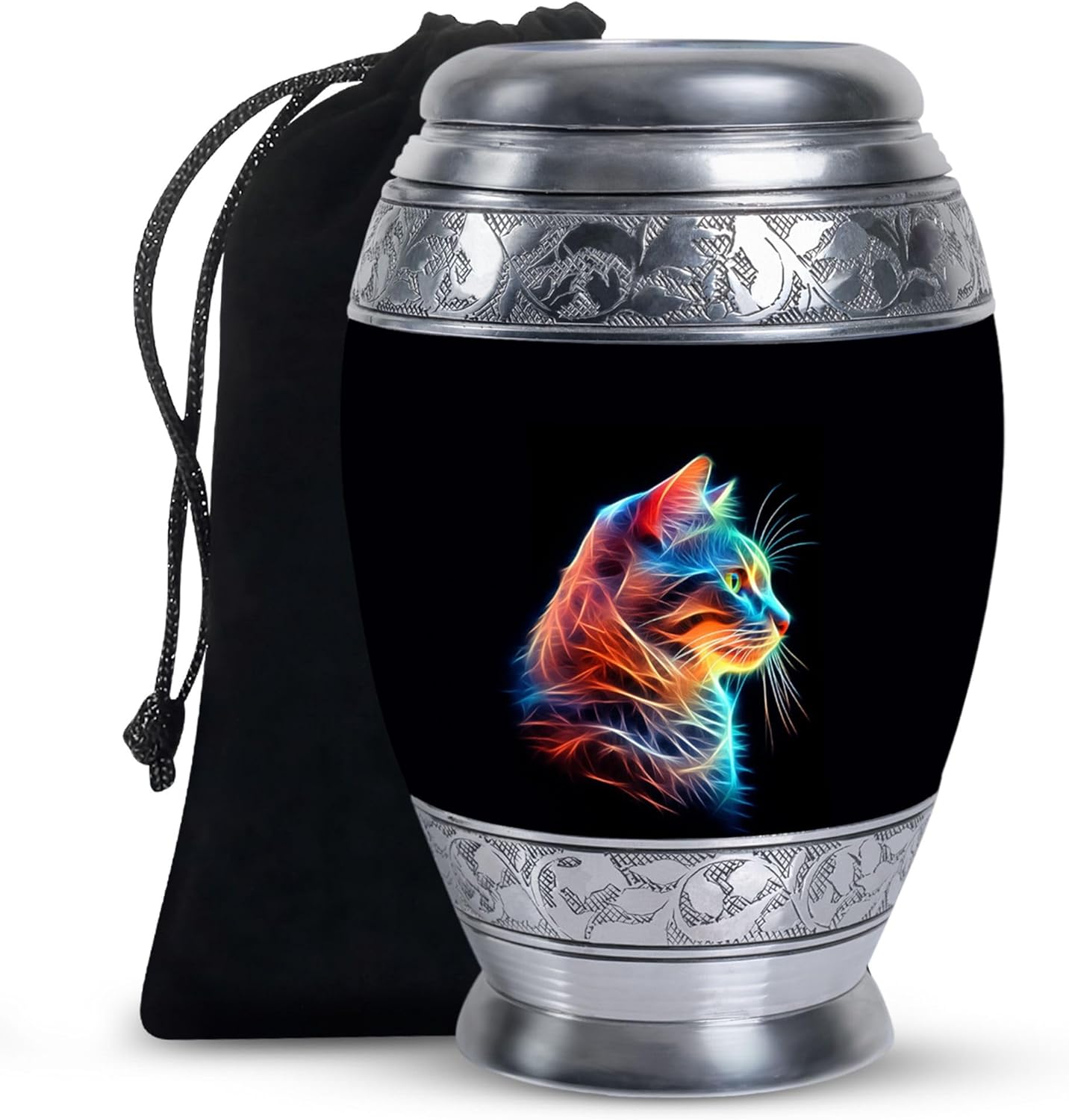 Radiant Aura Cat - Urn Ashes for Women - Urn for Human Ashes - Included Velvet Bag - Adult Cremation Urns for Human Ashes - Memorial Urns for Human Ashes (Size -10inch), Natural