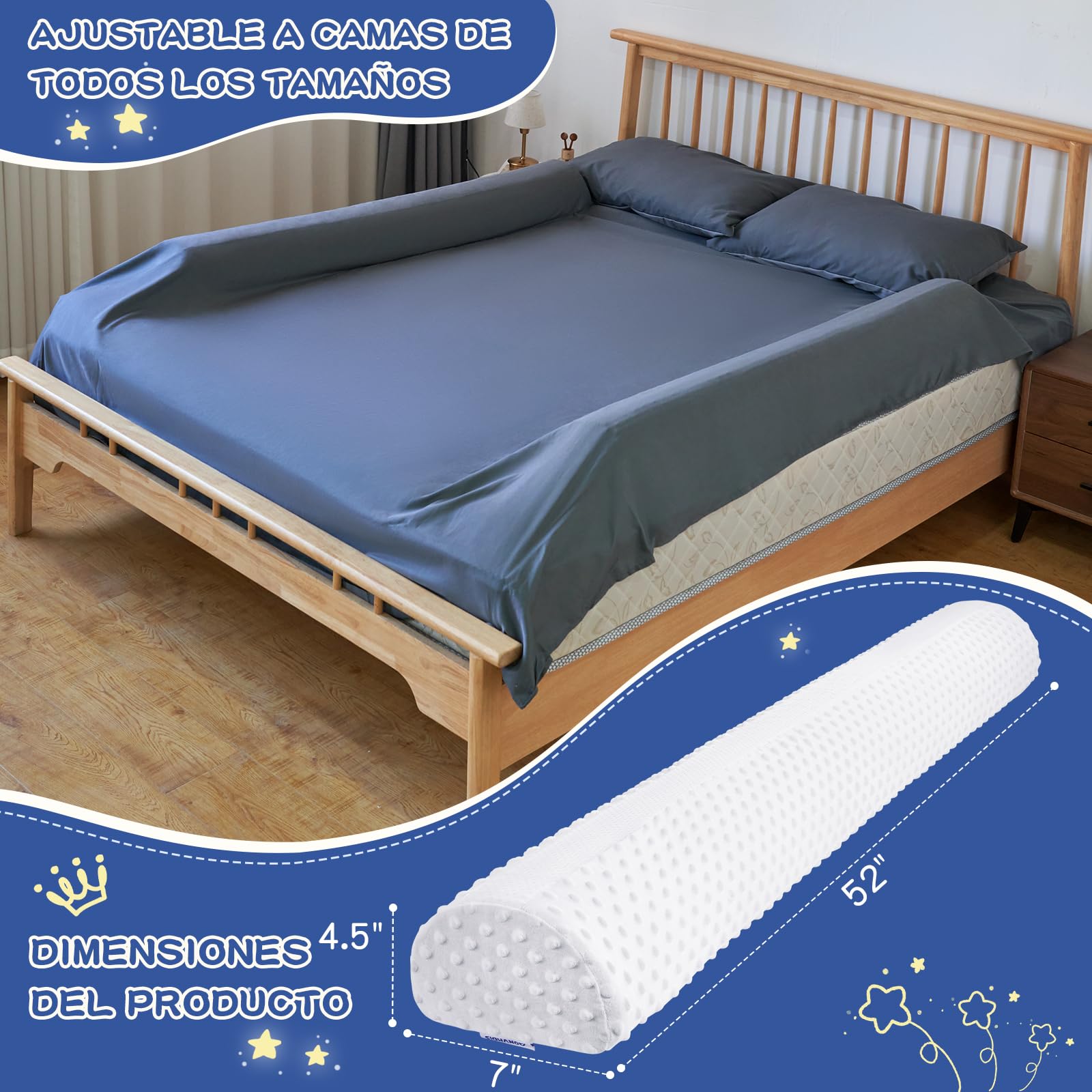Barrière de Securite Enfant Lit avec Housse Antidérapante, Imperméable et Lavable Barrière de Lit pour Bébés et Personnes âgées, Facile à Transporter Convient à Tous Les Lits