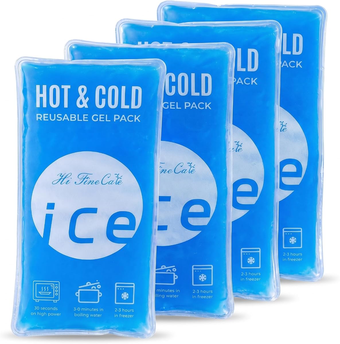 Gel Ice Pack, Cooling Pad for Injuries, Cold Warm Compress Pack, Hot Cold Pad for Cooling Pain, Heat Warm Therapy for First Aid (Blue, 10×4.9inch(26×12.5cm))
