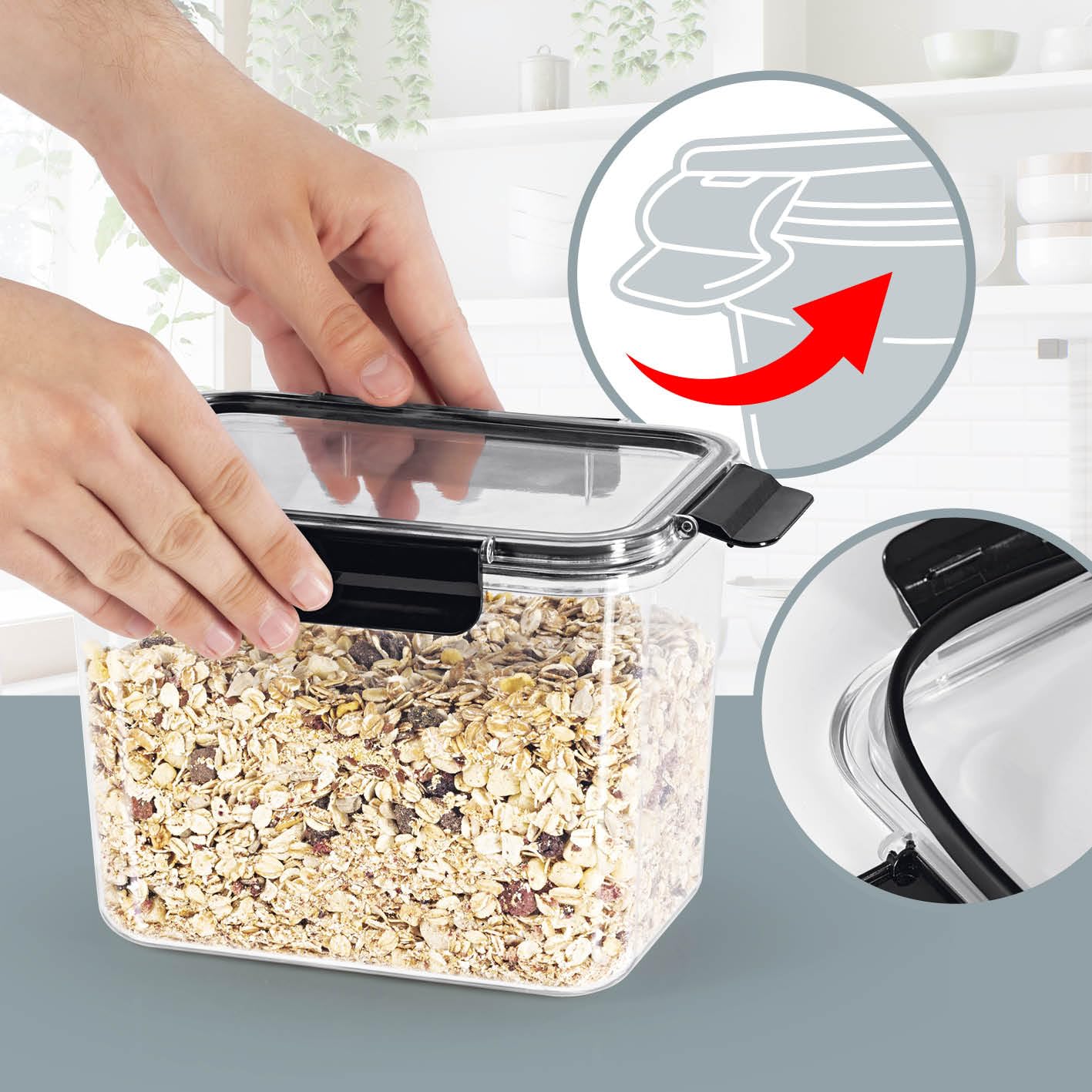 GOURMETmaxx Set di 14 contenitori per alimenti senza BPA e con coperchio Incluso | Contenitori senza BPA, ottimi per lavastoviglie, microonde e freezer | Ermetici, a prova di perdite e impilabili