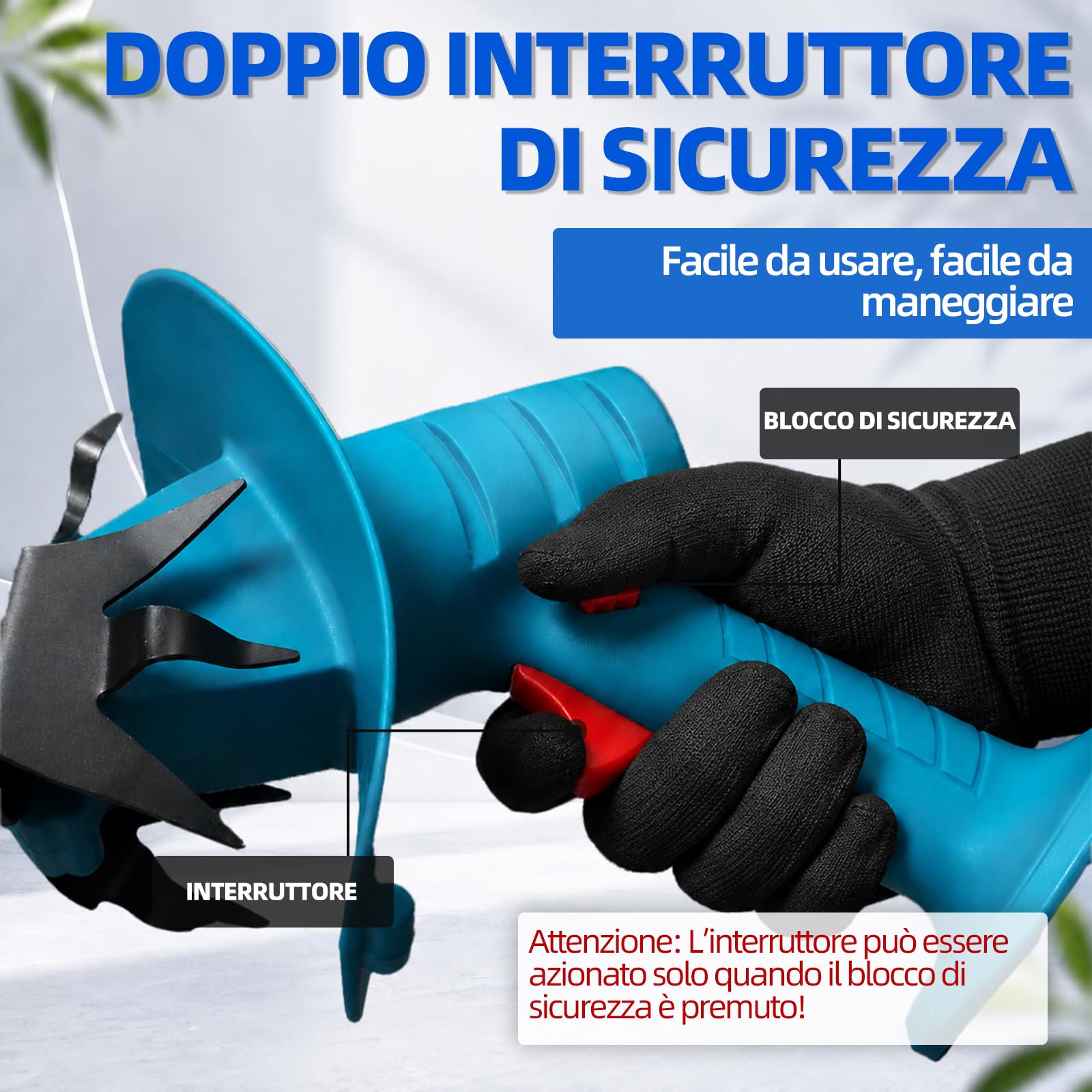 Motozappa portatile senza fili 350W – Fresatrice da giardino con 4 lame – Profondità di lavoro 195mm, larghezza 160mm – Alimentazione 18V (corpo solo, batteria non inclusa)