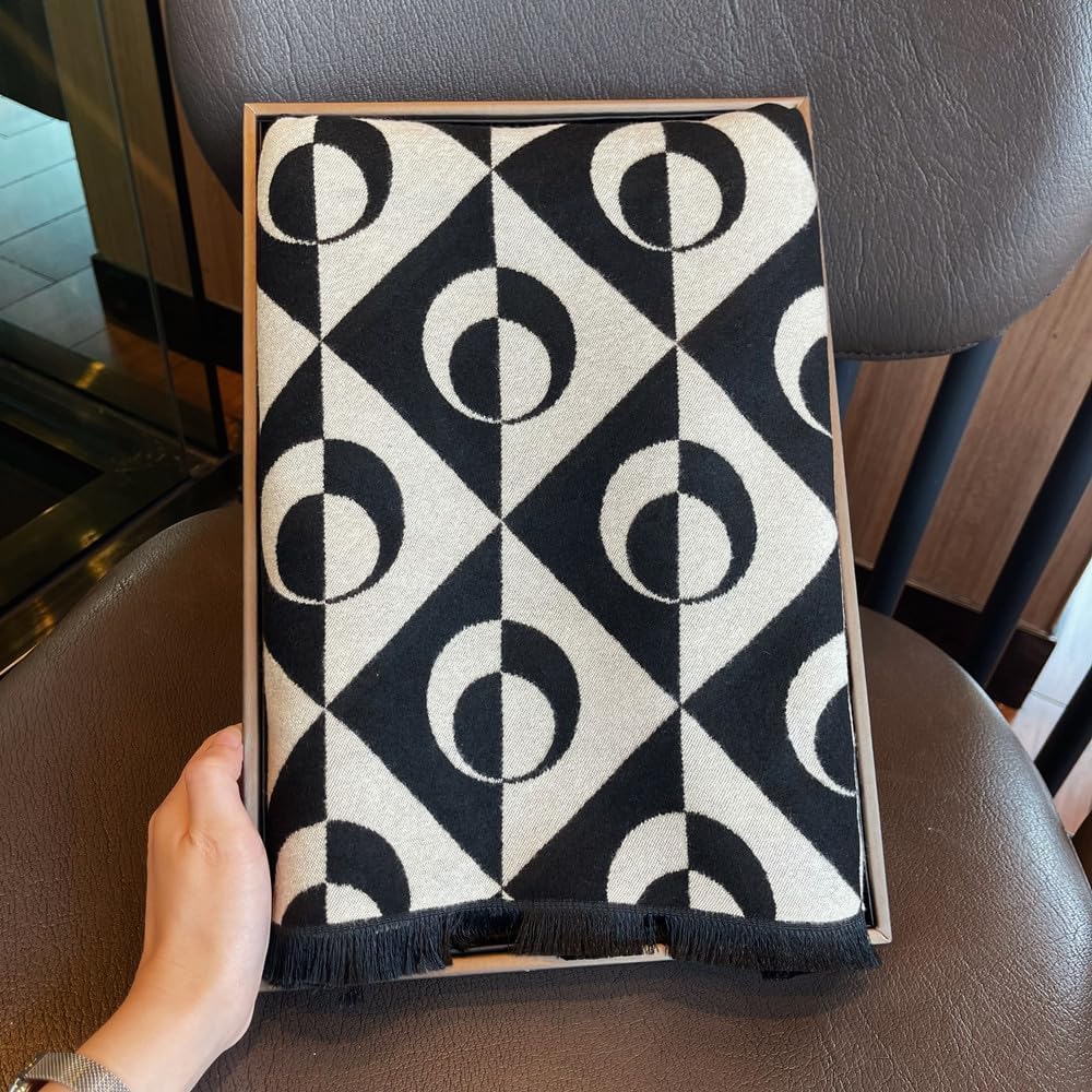 FairyCity Women's Soft pashmina Shawl Oversized Winter Warm blanket Scarf Long Cashmere Shawls Wraps Geometric patterns - Image 4