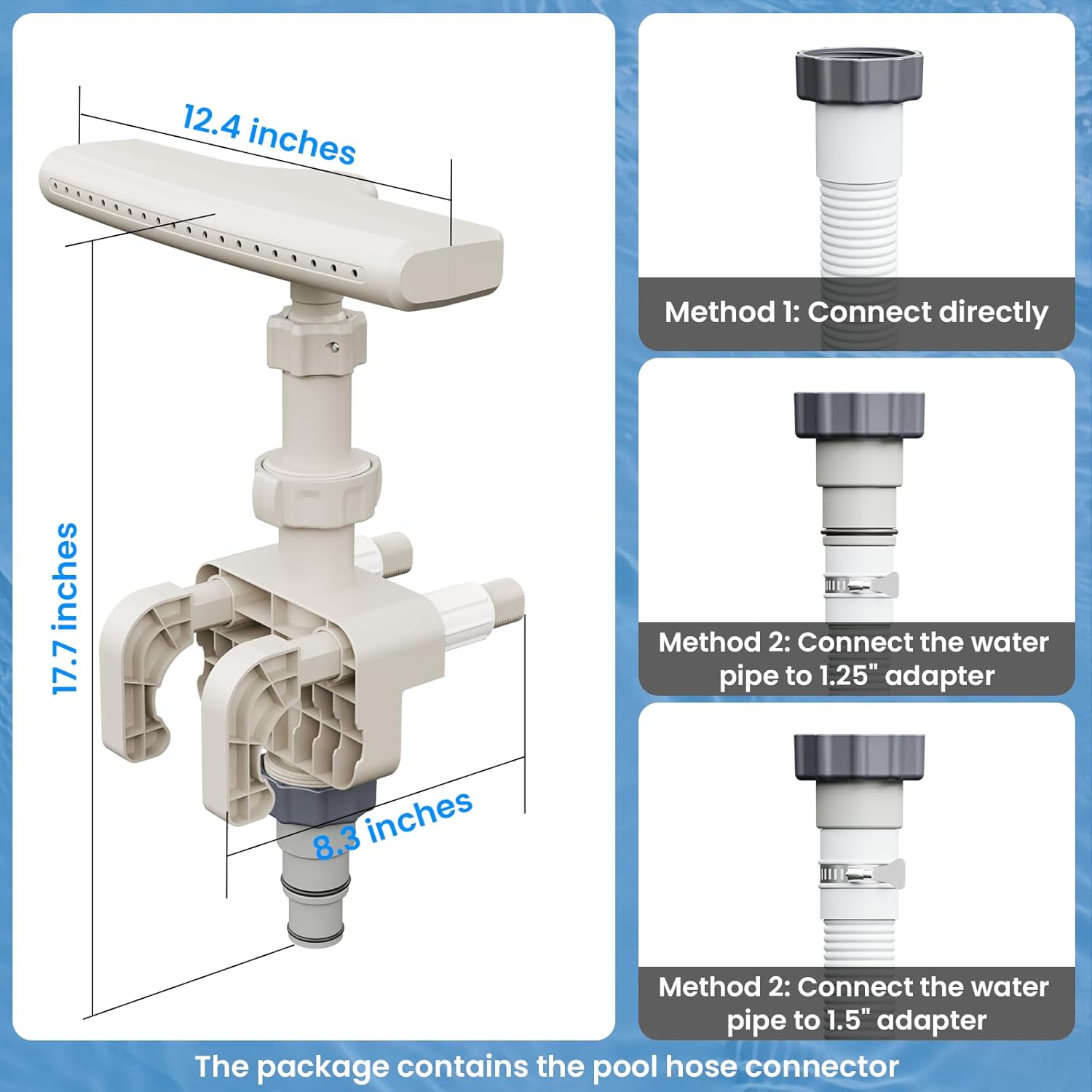 Pool Fountains for Above Ground Pools - Adjustable Pool Waterfall Sprinkler Swimming Pool Frame Attachment, Pool Water Fountain for Relaxation and Cooling, Outdoor Above Ground Pool Accessories