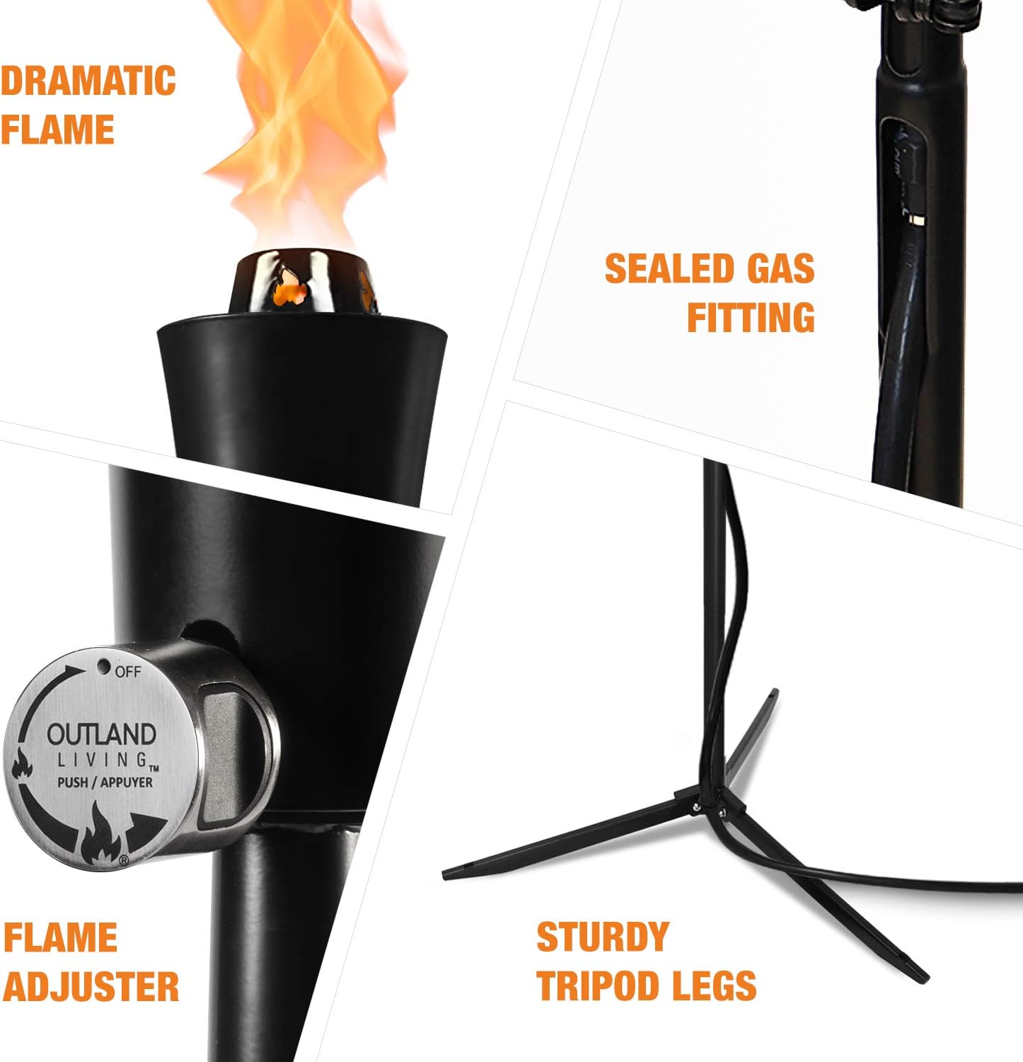 Black Friday - 70% OFF 20lb Outdoor Propane Gas Tiki Style Torch - Easily Transform Your Place Into an Elegant Paradise with this Portable 71 inch Long Burning Torch Lighting That Will Compliment any Yard, Pathway, Backyard