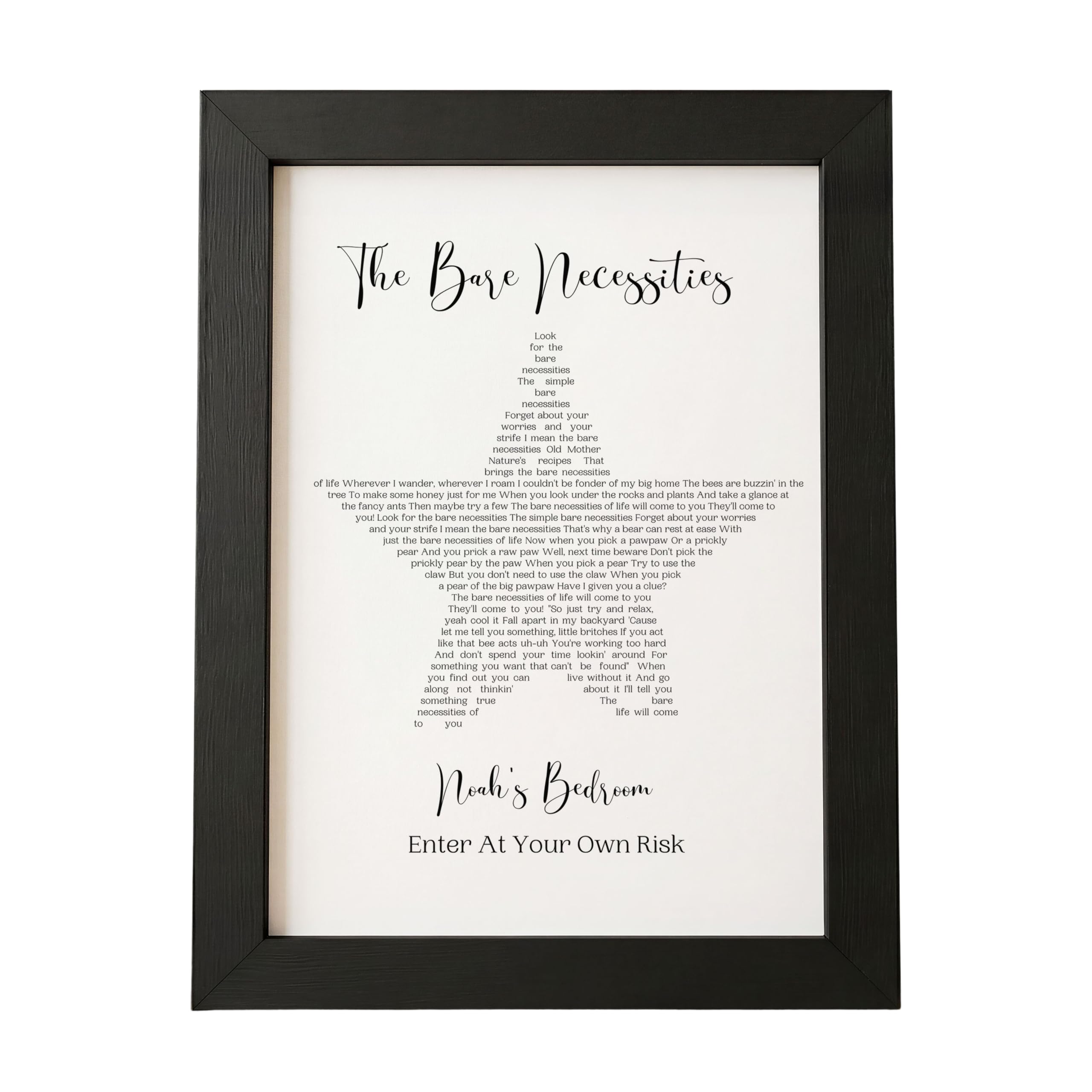 Pretty Unique Prints Children’s Song Lyrics Star Print, Personalised Nursery Wall Art with Favourite Rhyme or Film Song, Custom Bedroom Gift for Boys and Girls — image 1