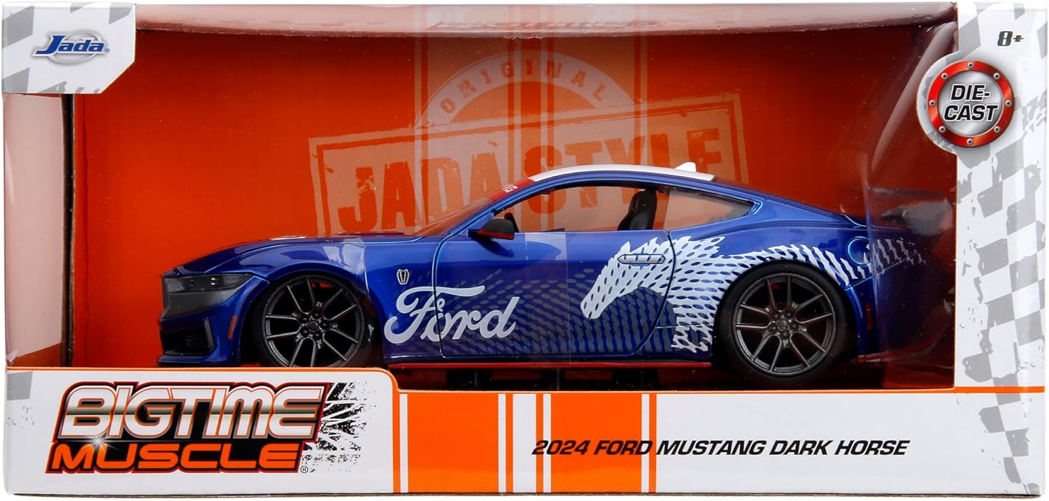 Jada Toys Bigtime Muscle 1:24 2024 Ford Mustang GT Dark Horse Die-Cast Car, Toys for Kids and Adults