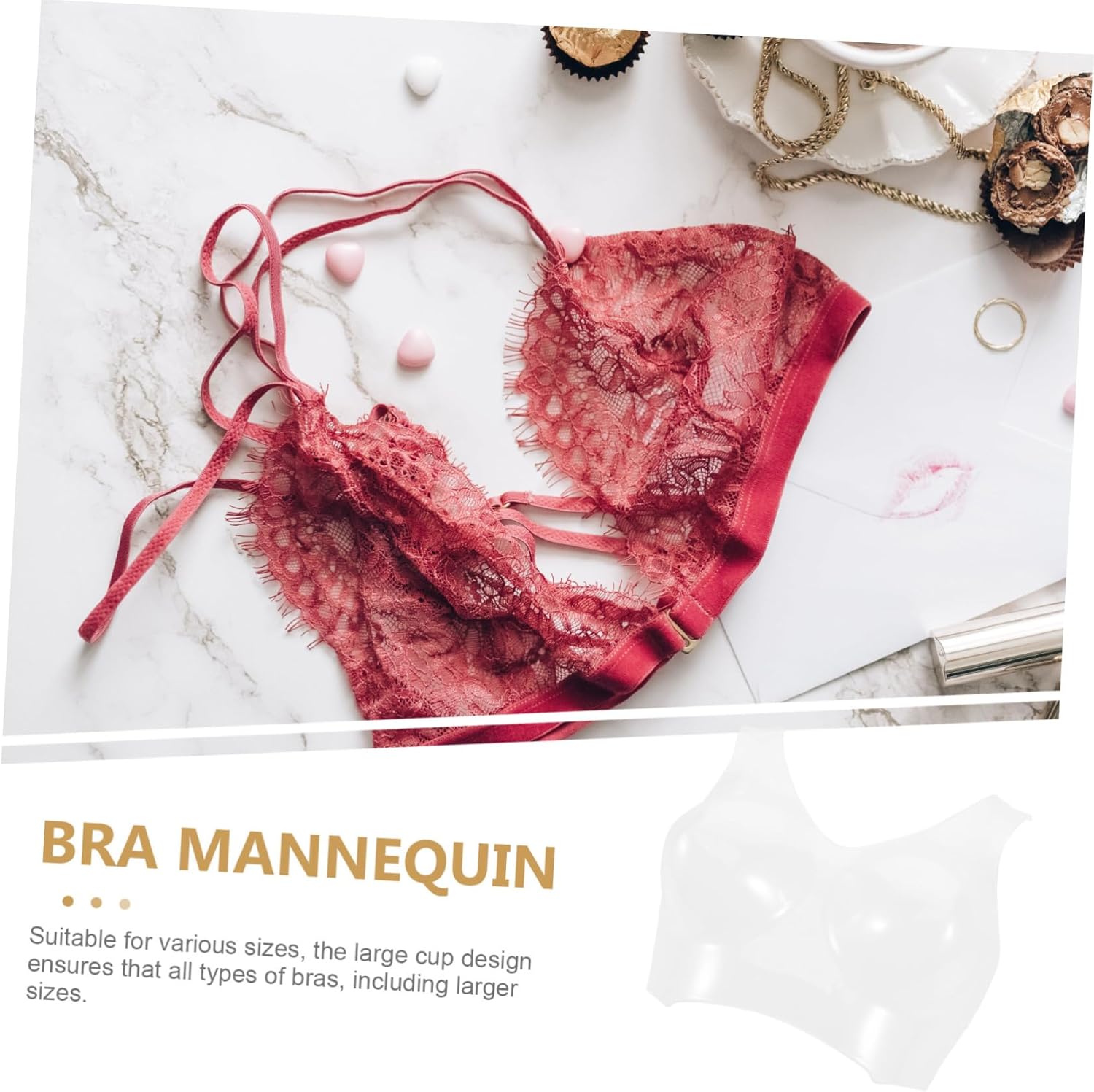 Hollow Plastic Mannequin Torso for Lingerie Display Cup Curved Design Versatile Stand for Showcasing Bras and Sports Bras Retail Shops