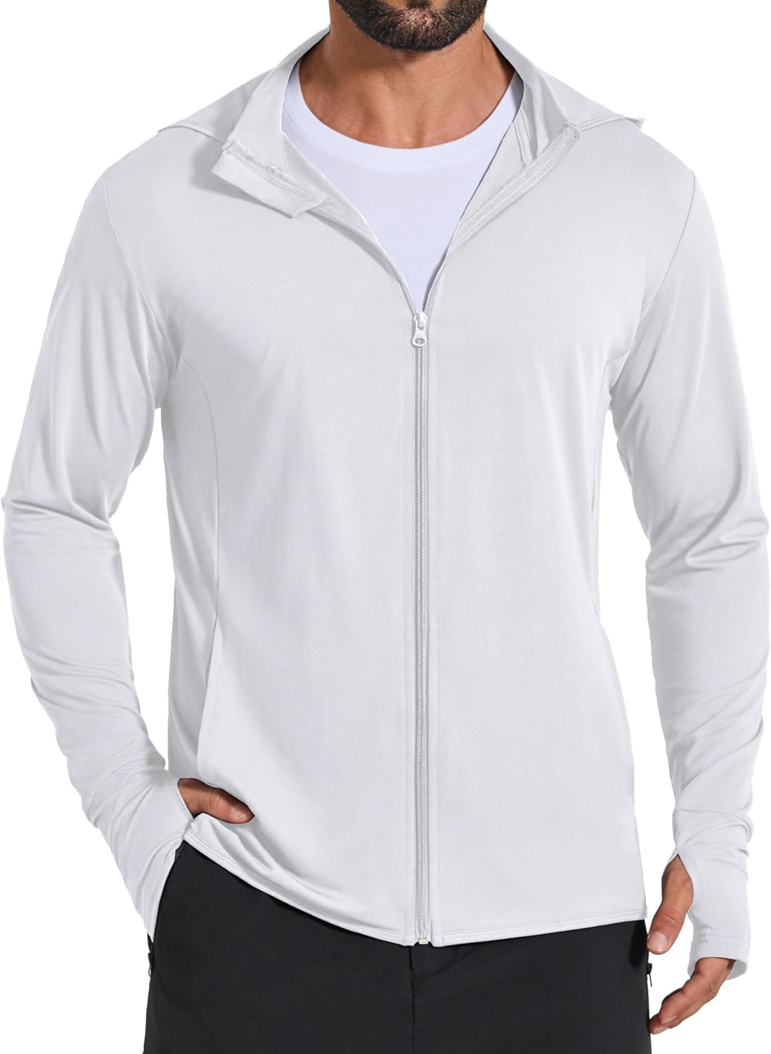 COOFANDY Men's UPF 50+ Light Jacket Full Zip Sun Protection Hoodie Long Sleeve Sun Shirts UV Fishing Hiking Athletic Running