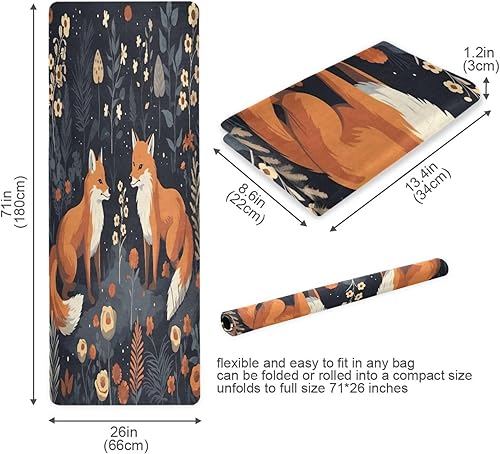 Miniatura 5 de Cute Foxes - Tapete de yoga antideslizante  Esterilla plegable de viaje con bolsa de almacenamiento para todo tipo de yoga, pilates y ejercicios de