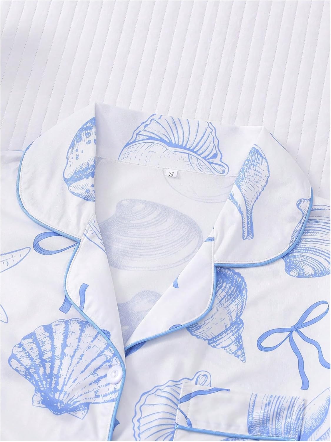 WDIRARA Women's Two Piece Animal Print Short Sleeve Button Shirt and Elastic Waist Shorts Pajama Set - Image 3