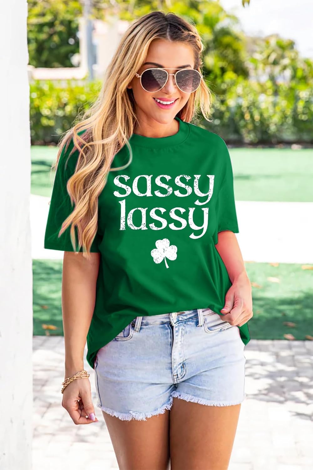 St Patricks Day Shirt Women Green Shamrock Lucky Tshirt Casual Clover Graphic T Shirt Irish Tee Tops - Image 4