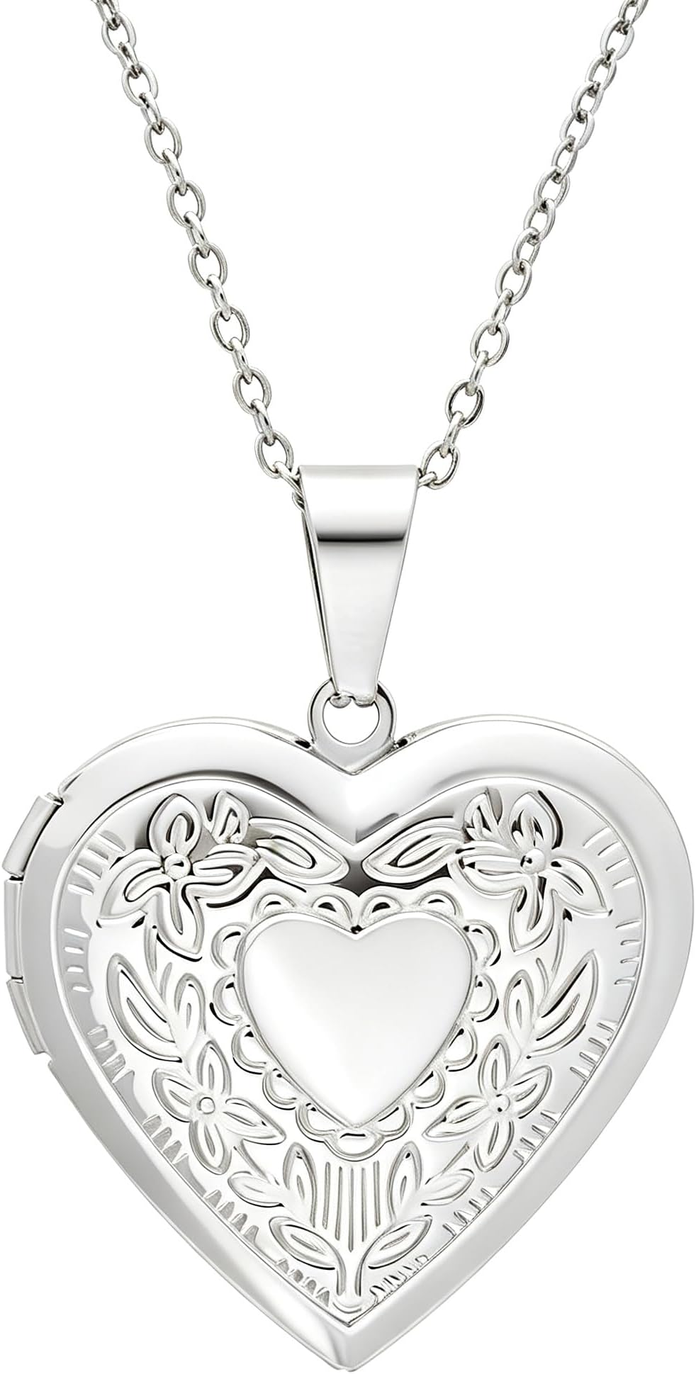 Heart Shaped Locket Pendant Necklace for Women