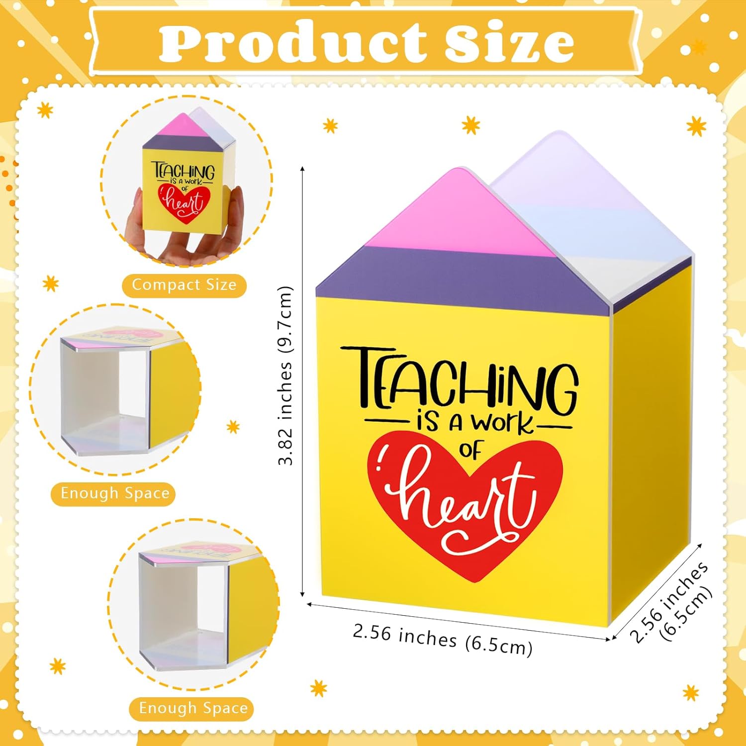 Sherr 10 Pcs Teacher Appreciation Gifts Bulk Pencil Shaped Pen Holders Acrylic Pen Organizer Containers Teacher Appreciation Week Gifts for Teachers Paraprofessional Coworker School Office Desk Decor