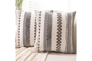 Boho Throw Pillow Covers 18x18 Decorative Farmhouse Cushion Case