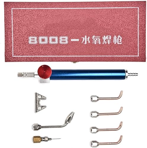 Miniatura 4 de Pistola de soldadura de antorcha de joyería, pistola de soldadura profesional portátil de oxígeno con 5 puntas para cilindros de oxígeno
