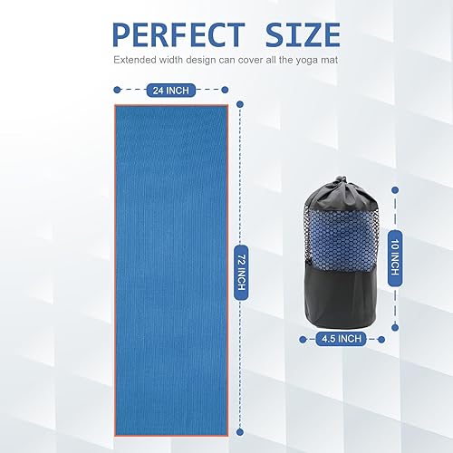 Miniatura 8 de Eunzel Paquete de 2 Toallas de Yoga Caliente con Punto de Agarre, Toalla de Tapete de Yoga Antideslizante Absorbente de Sudor para Yoga Caliente