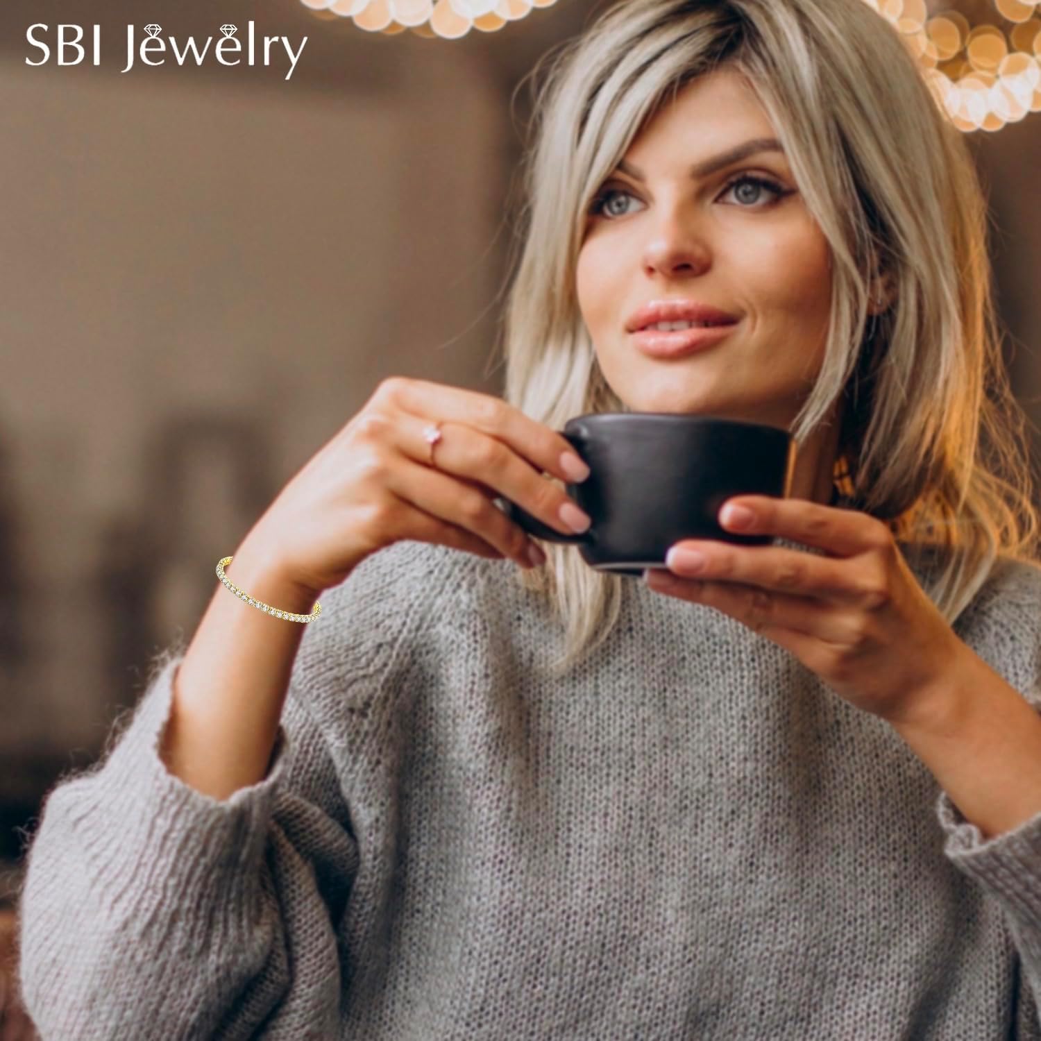 Gold Tennis Bracelets for Women Adjustable White Cubic-Zirconia Bracelets Gifts for Women Anniversary Jewelry Gifts - Image 4