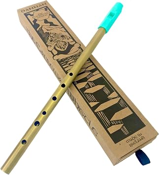 The Dannan Causeway Brass Tin Whistle in the Key of D - Turquoise Blue Model