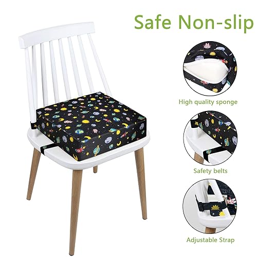Miniatura 9 de Taeku Asiento elevador para mesa de comedor, silla elevadora portátil para niños pequeños, cojín creciente, almohadilla de asiento de dibujos