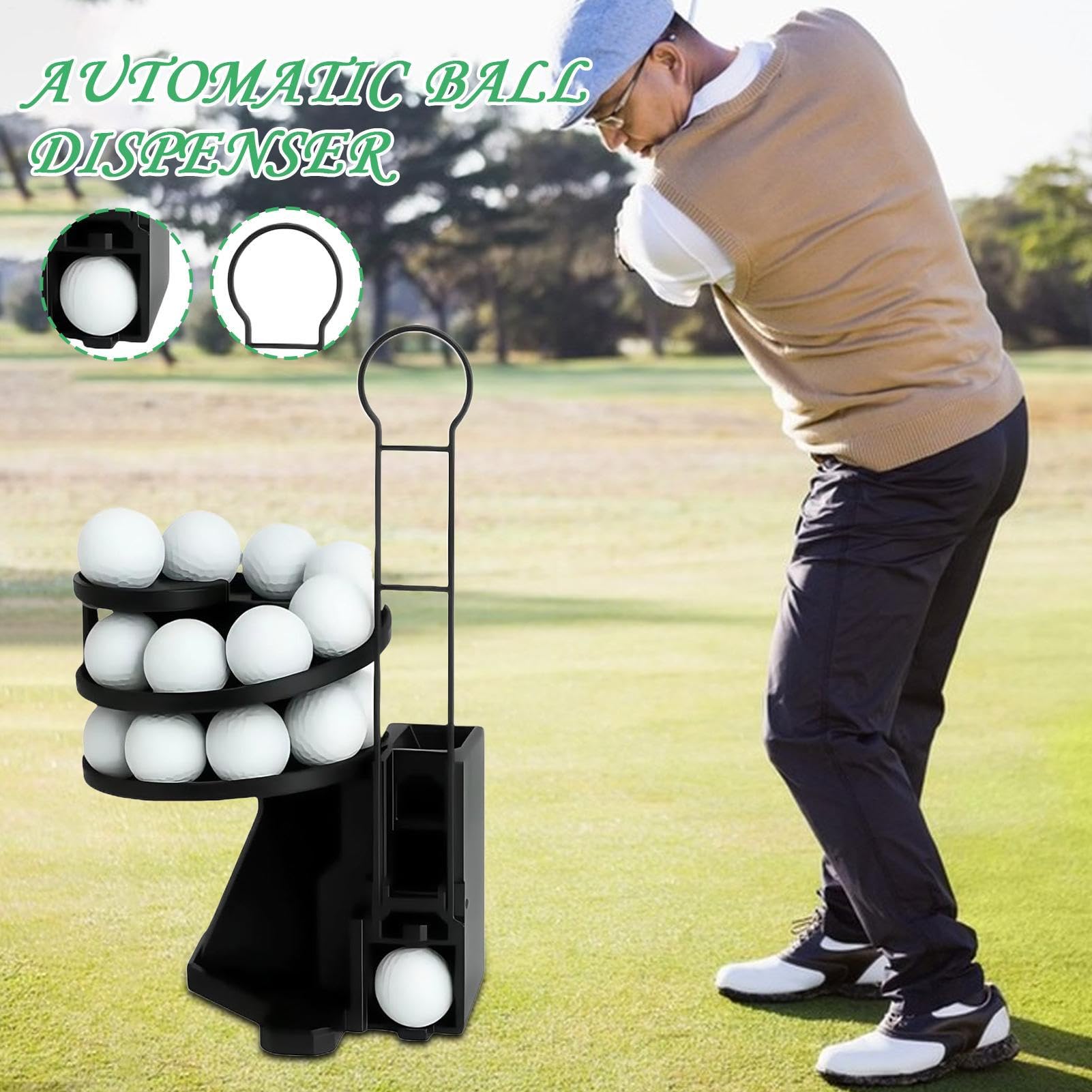 Dispensador de pelotas de golf pequeño, máquina dispensadora automática de pelotas para campo de conducción y práctica en el patio trasero, accesorio de club de golf para tee, competición
