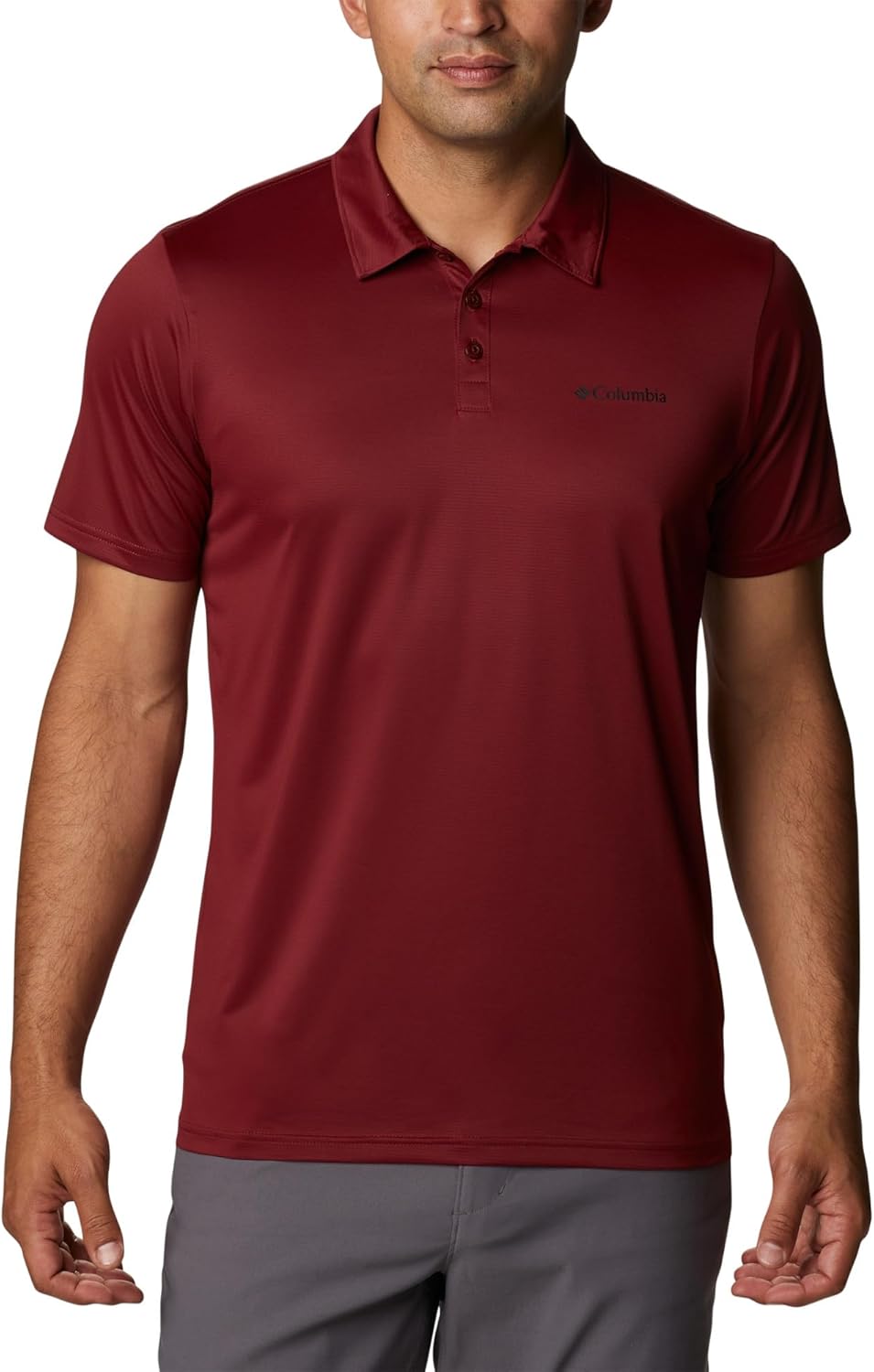 Columbia Men's Hike Short Sleeve Polo, Red Jasper, Large Tall