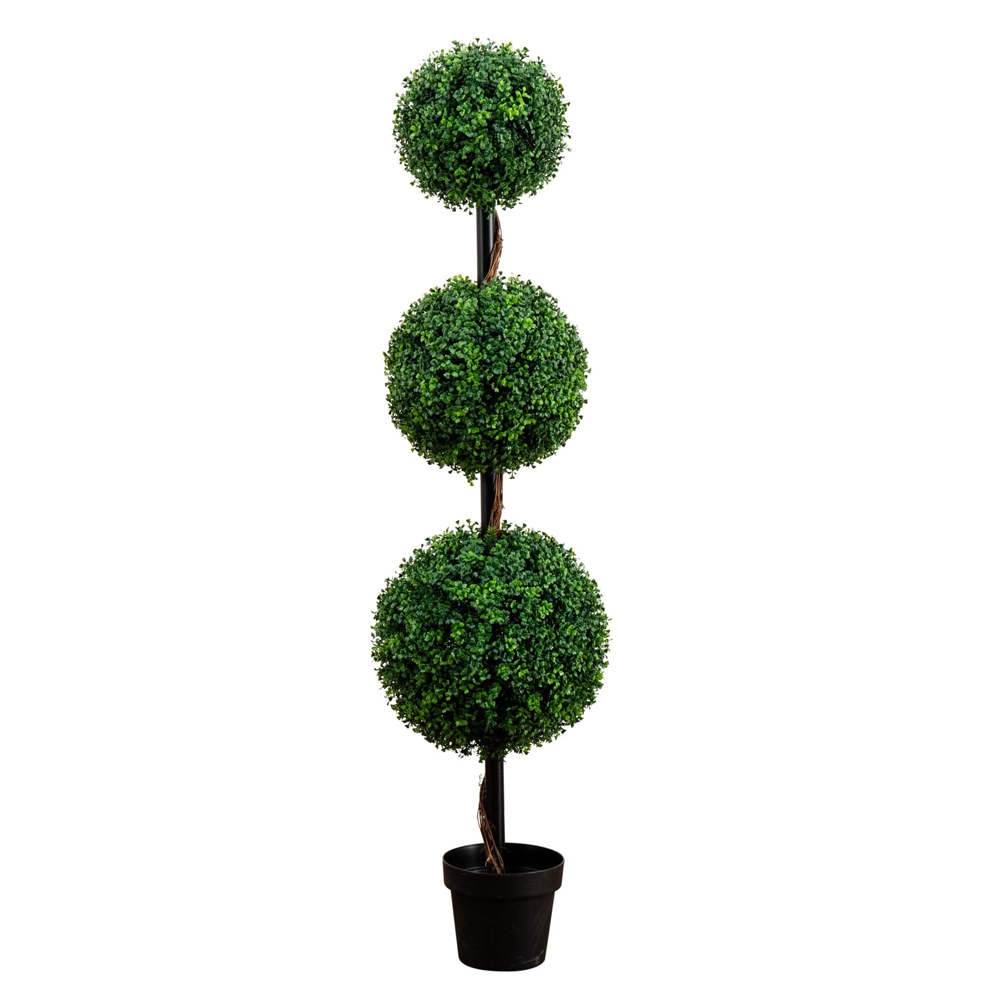 (similar to stock photo)Nearly Natural 5ft. Artificial Triple Ball Boxwood Topiary Tree (Indoor/Outdoor)
