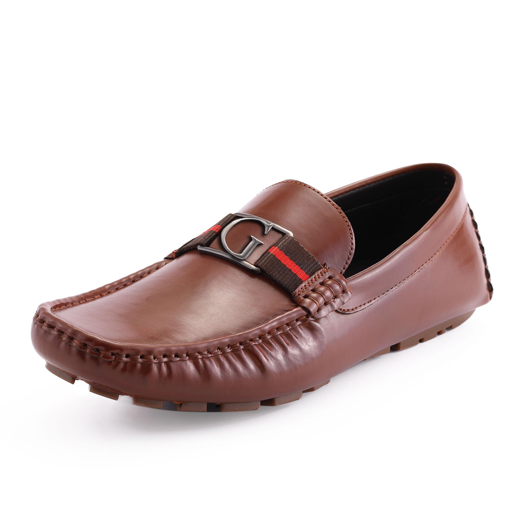GUESS Men's Askers Loafer, Cognac, 7 UK